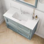 Klassischer Waschtischunterschrank 100 cm in Oval Room Blue mit Keramikwaschtisch und 2 Schubladen