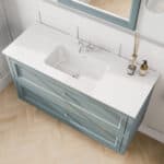 Klassischer Waschtischunterschrank 120 cm in Oval Room Blue mit Keramikwaschtisch und 2 Schubladen