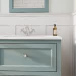 Klassischer Waschtischunterschrank 140 cm in Oval Room Blue mit Keramikwaschtisch und 2 Schubladen