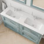 Klassischer Waschtischunterschrank 140 cm in Oval Room Blue mit Keramikwaschtisch und 2 Schubladen