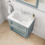 Klassischer Waschtischunterschrank 70 cm in Oval Room Blue mit Keramikwaschtisch und 2 Schubladen