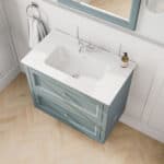 Klassischer Waschtischunterschrank 80 cm in Oval Room Blue mit Keramikwaschtisch und 2 Schubladen