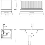Wandhängendes Badezimmermöbel 100 cm aus dunkler Eiche mit Landhausfront und Keramikwaschtisch