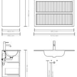 Wandhängendes Badezimmermöbel 100 cm aus dunkler Eiche mit Landhausfront und zwei Softclose-Schubladen