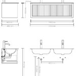 Wandhängendes Dunkeleiche-Badmöbel 120 cm mit Landhausfront und keramischem Doppelwaschtisch (Naturholz)