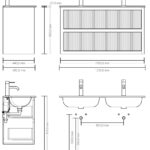 Wandhängendes Dunkeleiche-Badmöbel 120 cm mit Landhausfront und keramischem Doppelwaschtisch