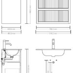 Wandhängendes Badezimmermöbel 80 cm aus dunkler Eiche mit Landhausfront und zwei Softclose-Schubladen