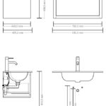 Modernes wandhängendes Badmöbel 80 cm aus dunkler Eiche mit glatter Front und Keramikwaschtisch (stilvoll)