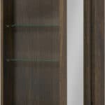 Spiegelschrank mit 2 Glaseinlegeböden und einer Tür aus schwarzer massiver Eiche 60 cm