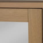 Spiegelschrank mit 2 Glasböden und zwei Türen aus massiver Natureiche 120 cm