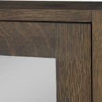 Spiegelschrank mit 2 Glaseinlegeböden und einer Tür aus schwarzer massiver Eiche 60 cm