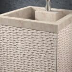 Van Heck Beige Square 45 Naturstein-Waschtisch