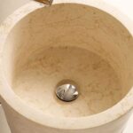 Van Heck Beige Aufsatzbecken Rund 40 aus Naturstein