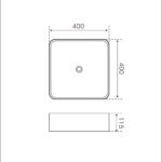 Van Heck White Square 40 Keramik Aufsatzbecken
