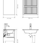Wandhängendes Badezimmermöbel 60 cm aus dunkler Eiche mit Landhausfront und zwei Softclose-Schubladen