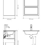Modernes wandhängendes Badmöbel 70 cm aus Natureiche mit glatter Front und Keramikwaschtisch (stilvoll)