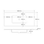 Dunkeleiche Badezimmermöbel 100 cm mit glatter Front, Innenschublade und Solid-Surface-Waschtisch