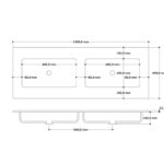 Dunkeleiche Badezimmermöbel 120 cm mit glatter Front, Innenschublade und doppeltem Solid-Surface-Waschtisch