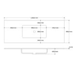 Dunkeleiche Badmöbel 120 cm mit glatter Front, Innenschublade und Einzel-Solid-Surface-Waschtisch