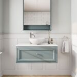 Oval Room Blue klassisches Badezimmermöbel 100 cm im Landhausstil mit Aufsatzwaschbecken