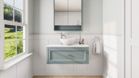 Oval Room Blue klassisches Badezimmermöbel 100 cm im Landhausstil mit Aufsatzwaschbecken