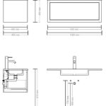 Wandhängendes Badezimmermöbel 100 cm aus dunkler Eiche mit eine Schublade und Beton-beiger Waschtisch (klassisch)