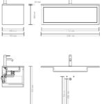 Wandhängendes Badezimmermöbel 120 cm aus dunkler Eiche mit Einzelwaschtisch und Beton-beiger Waschtisch (neuwertig)