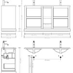 Landhaus-Massiveiche-Badmöbel 160 cm mit Regal, Granitplatte und Doppelbecken