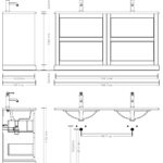 Landhaus-Badezimmermöbel 802 cm aus Massiveiche mit Granitplatte und doppeltem Waschbecken
