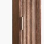 Massiv Eiche dunkel 180 Badezimmerschrank mit Rillenfront