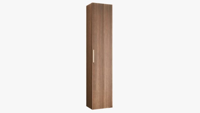Massive dunkle Eiche 170 Badezimmerschrank mit Rillenfront