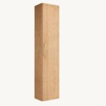 Geräumiger Badezimmerschrank mit drei Einlegeböden aus massiver Natureiche mit glatter Front 170 cm.