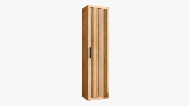Massive Natureiche 180 Badezimmerschrank mit Rillenfront