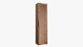 Massiv Eiche dunkel 180 Badezimmerschrank mit Rillenfront