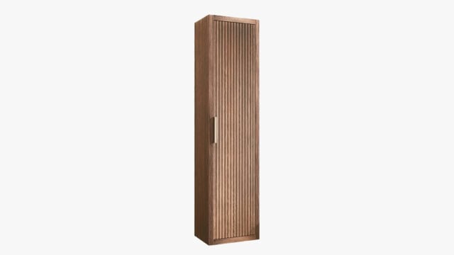 Massiv Eiche dunkel 180 Badezimmerschrank mit Rillenfront