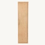 Geräumiger Badezimmerschrank mit drei Einlegeböden aus massiver Natureiche mit glatter Front 180 cm.