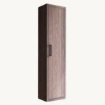 Geräumiger Badezimmerschrank mit drei Einlegeböden aus massiver dunkler Eiche mit glatter Front 180 cm.