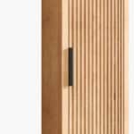 Massive Natureiche 180 Badezimmerschrank mit Rillenfront