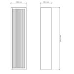 Massiv Eiche dunkel 180 Badezimmerschrank mit Rillenfront