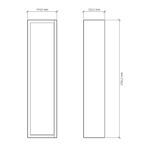 Geräumiger Badezimmerschrank mit drei Einlegeböden aus massiver dunkler Eiche mit glatter Front 180 cm.