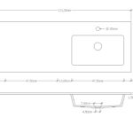 Das Rosenfeld Badmöbel 120 in Eiche dunkel strahlt Luxus und Ruhe aus. Gefertigt aus massivem Eichenholz mit Rillenfront, zwei hochwertigen Softclose-Schubladen und einem matten weißen Mineralwerkstoff- mit Überlauf. Das Waschbecken ist wahlweise mit oder