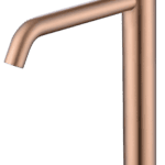 Moderne erhöhte Waschtischarmatur in Gebürstetes Kupfer, ideal für Badmöbel mit Aufsatzwaschbecken. Mit langlebiger PVD-Beschichtung. Mit 5 Jahren Garantie und in 5 Farben erhältlich.