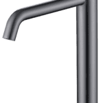 Moderne erhöhte Waschtischarmatur in Black Gun Metal, ideal für Badmöbel mit Aufsatzwaschbecken. Mit langlebiger PVD-Beschichtung. Mit 5 Jahren Garantie und in 5 Farben erhältlich.