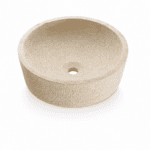 Van Heck Beige Aufsatzbecken Rund 40.5 aus Naturstein