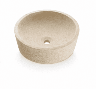 Van Heck Beige Aufsatzbecken Rund 40.5 aus Naturstein
