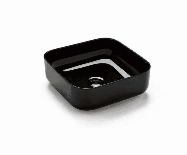 Van Heck Black Square 38.5 Keramik Aufsatzbecken
