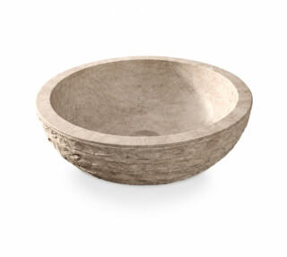 Aufsatzbecken Van Heck Beige Rund 45 aus Naturstein