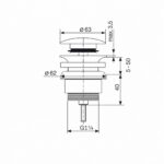 Moderne Waschtischarmatur Wandmontage in Gebürstetes Nickel, für die Montage über Waschtisch oder Aufsatzwaschbecken, als Komplettset inklusive passendem Click-Clack-Verschluss  Der Click-Clack-Verschluss lässt sich durch Drücken einfach öffnen und schlie