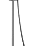 Luxuriöses Aufputz-Duschsystem in Black Gun Metal mit PVD-Beschichtung, thermostatischer Duscharmatur und Kopfbrause Ø20 cm. Inklusive verstellbarer Handbrause. Erhältlich in 5 Farben und mit 5 Jahren Garantie.