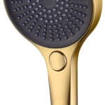 Separate Handbrause in Gebürstetes Gold mit 3 Strahlarten, aus der Riva Bella Serie. Passend für jedes Duschset von Riva Bella, Diamond und Toscana. Erhältlich in 6 Farben und mit 5 Jahren Garantie.
